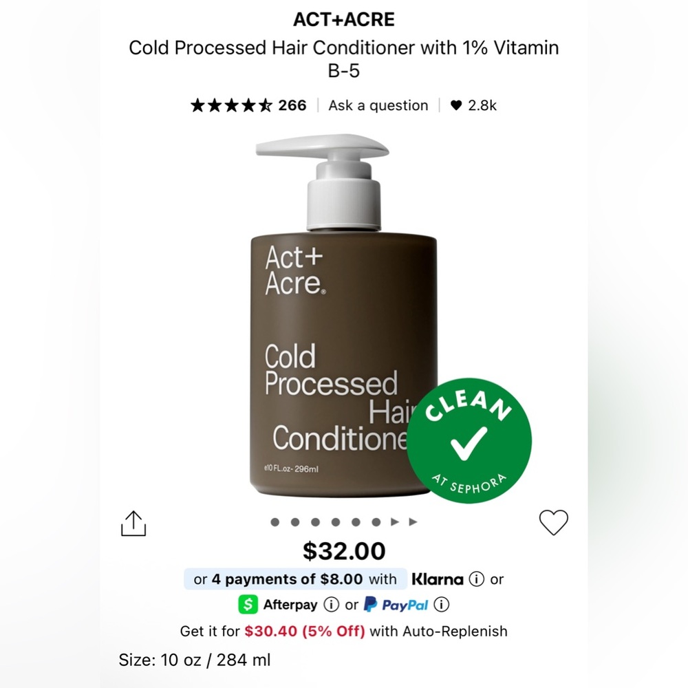 Act+Acre Cold Pressed Hair Conditioner | BNIB Not Opened or Used